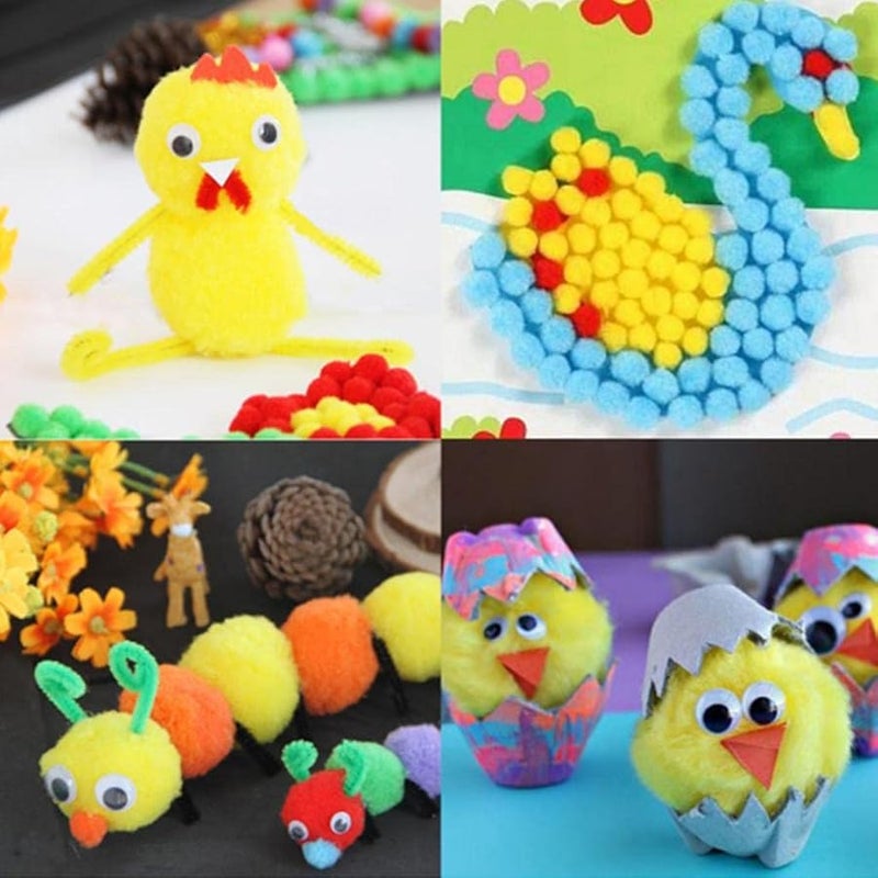 برتقالي بوم بومس 100 قطعة إمدادات حرفية لمشاريع DIY وأنشطة الأطفال - Image 5